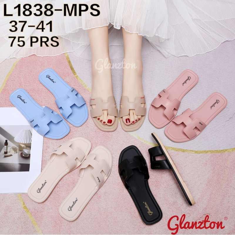 Sandal Karet Wanita // Sandal Jelly Karet Sandal Slop Glanzton L1838 L1398 JPS Sandal Slop H Warna
