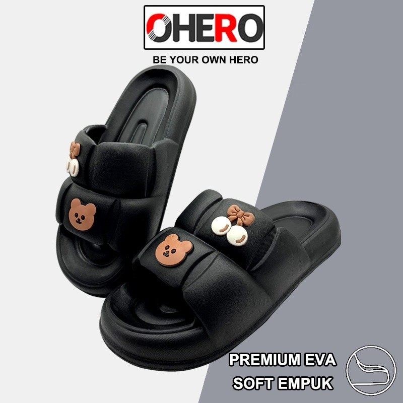 Sandal Slop Wanita // Sandal Bear Sandal Wanita Jelly Import Rumah Sandal Slop Karet Slip On Sepatu