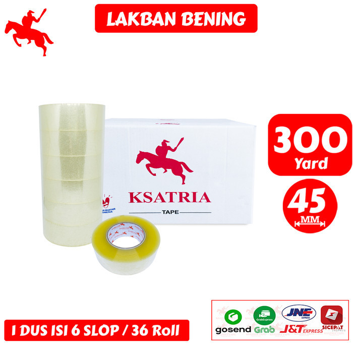 

Lakban Opp Tape / Lakban Bening Ksatria Tape 300 Yard (1 Dus)