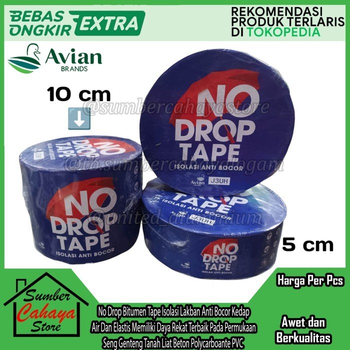 

Avian No Drop Bitumen Tape Isolasi Lakban Anti Bocor Uk 10 Cm X 5 M