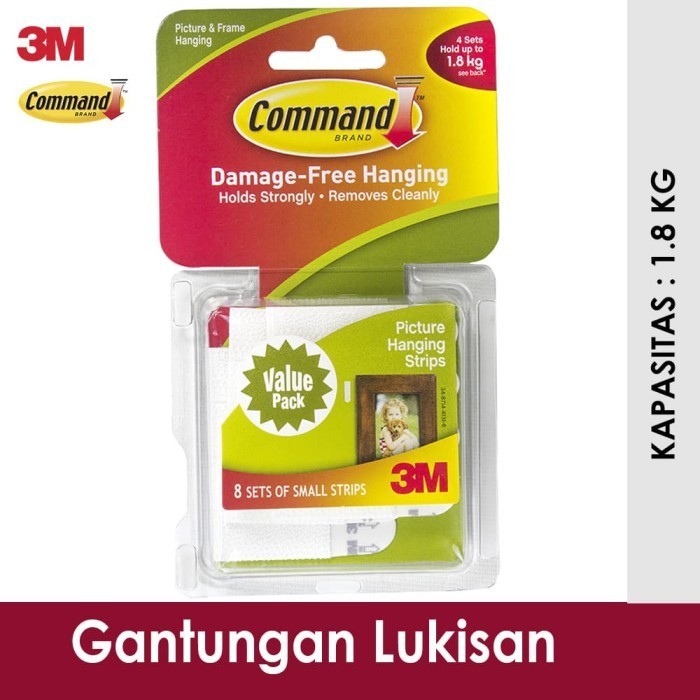 

3M Command Hook Small Picture Hanging Strips 1.8 Kg 17205