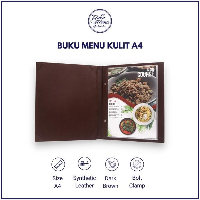 

Buku menu Restoran kulit isi plastik - ready stock - Cafe