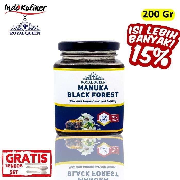 

Ready Madu Manuka UMF 10+ Plus Black Forest Honey Blend Royal Queen 200 Gram