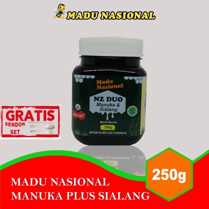 

Ready Madu Nasional NZ Duo Manuka + Sialang UMF10+ 250gr Extr Propolis Polen