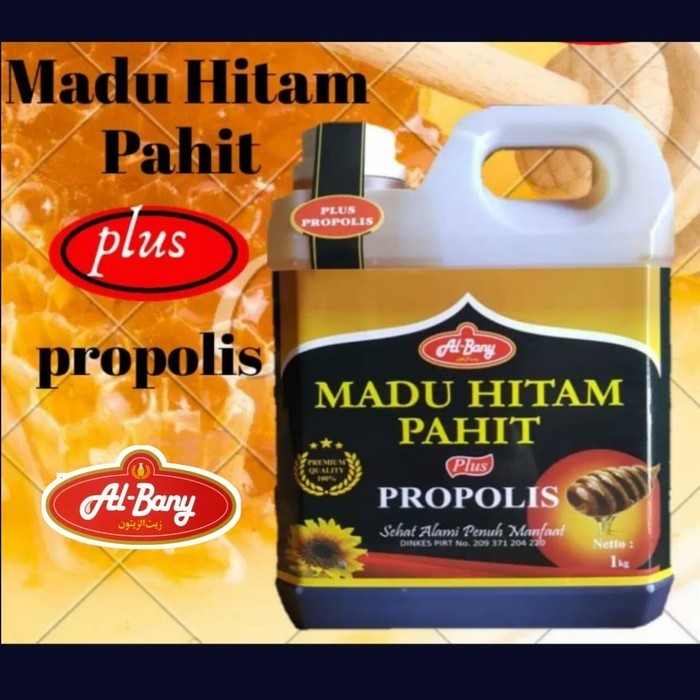 

Ready madu hitam pahit plus propolis 1kg / 1000gram Al bany asli murni