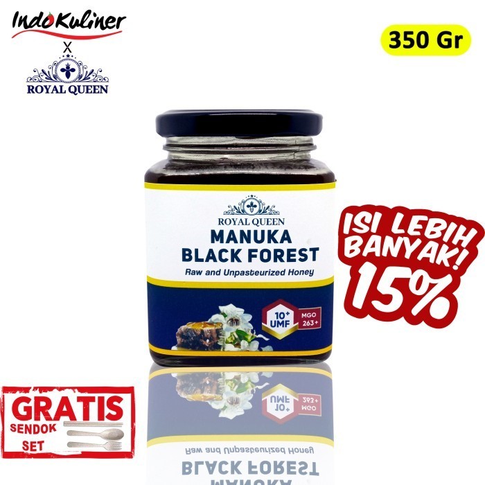 

Ready Madu Manuka UMF 10+ Plus Black Forest Honey Blend Royal Queen 350 Gram