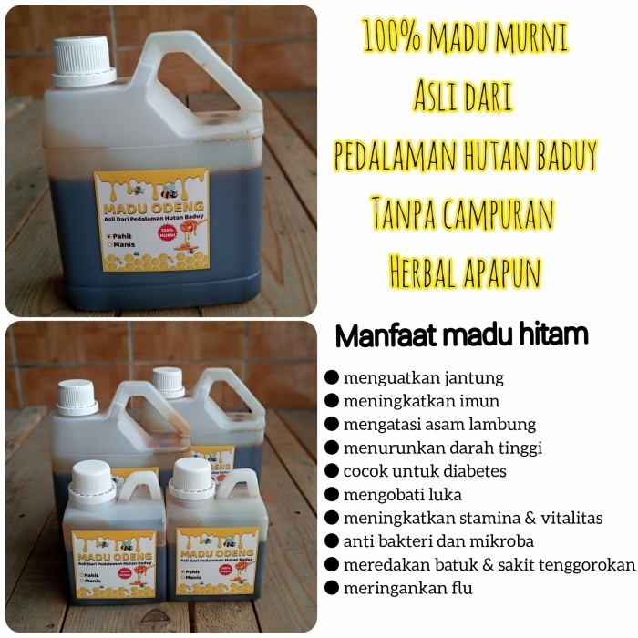 

Ready madu hitam pahit/ madu odeng pahit asli hutan baduy 1000 gram
