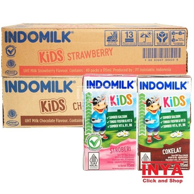 

Indomilk Kids 40x115ml BOX - Minuman Susu Anak - Strawberry Milk Drink