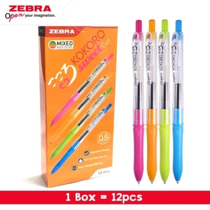 

Ready ZEBRA KOKORO SWEET 0.5MM SUPER FINE GEL PEN PER 1 PAK 12 PCS