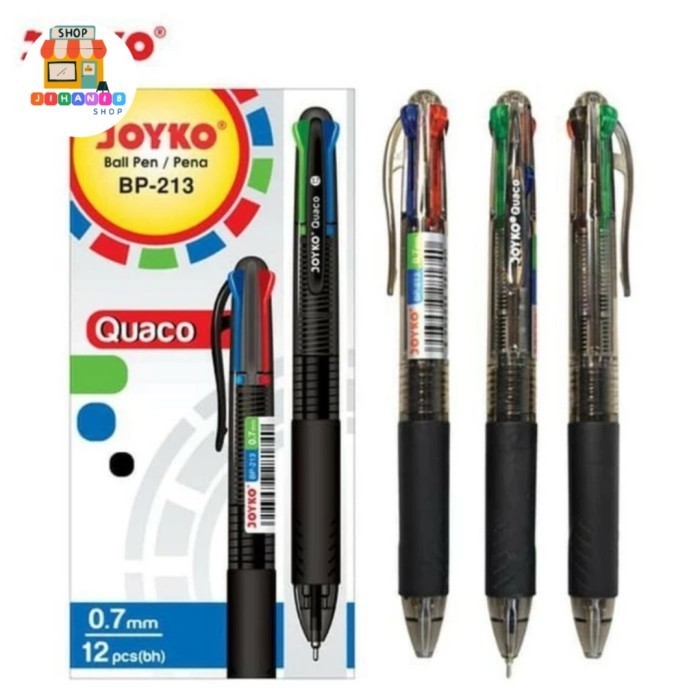 

Ready Pulpen pen Balpoint Joyko 4 Warna BP-213 Quaco - 1 pack
