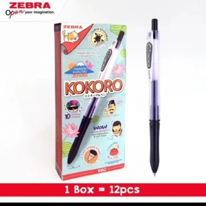 Ready PULPEN ZEBRA KOKORO 1 LUSIN 12 PCS HARGA PROMO !!!