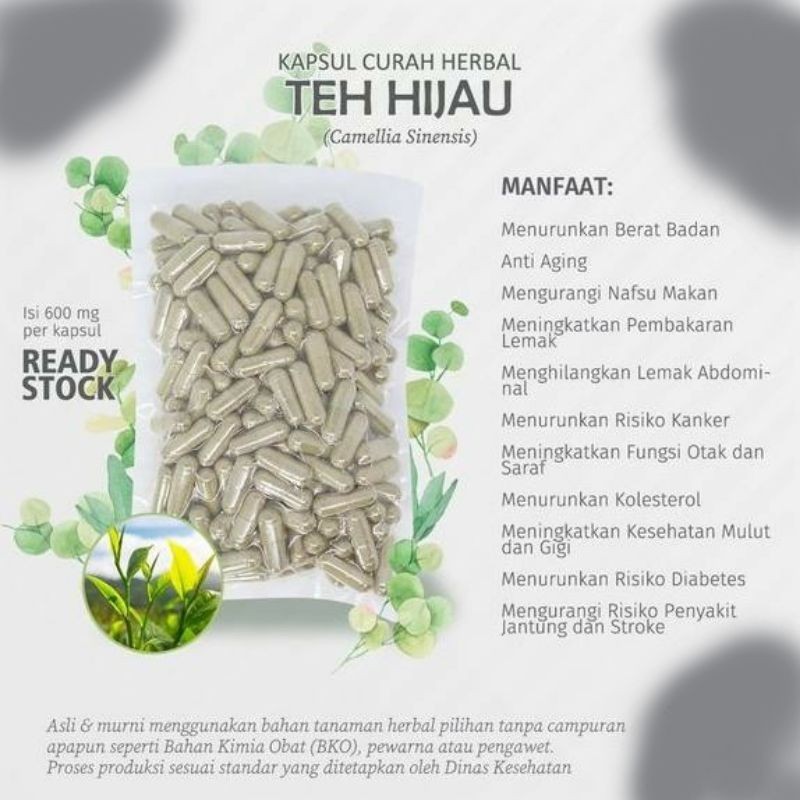 

Teh Hijau Matcha Latte per 1 Kapsul Pure Original Antioksidan Organik Tanpa Gula Pengawet