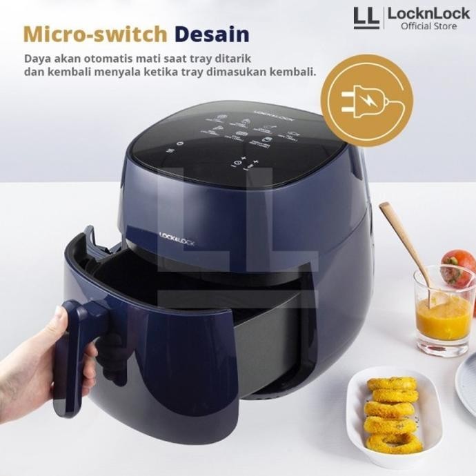 [Garansi] Air Fryer Locknlock/Lock N Lock/Lock & Lock Ejf273Blu - 4 Liter