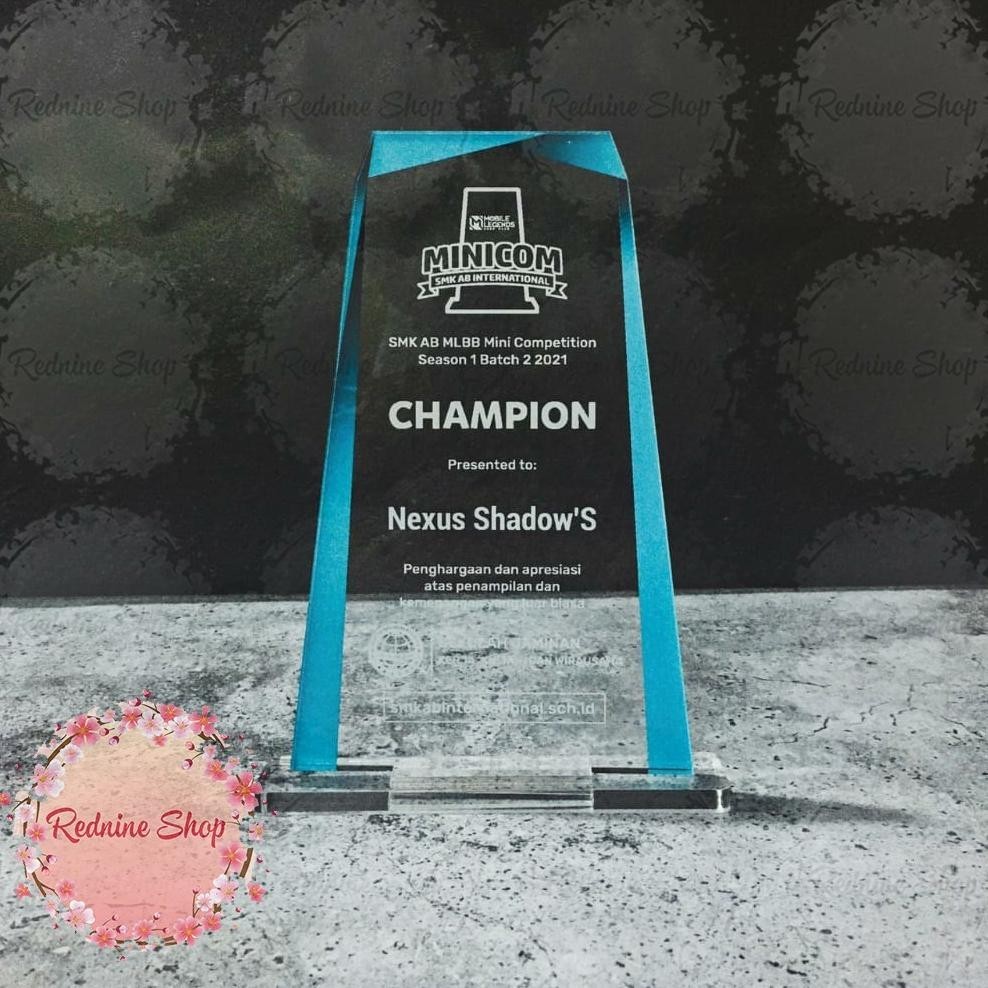 CR - Plakat Akrilik Custom / hadiah custom/Piala Esport Free Fire,PUBG,Mobile Legend TERLARIS