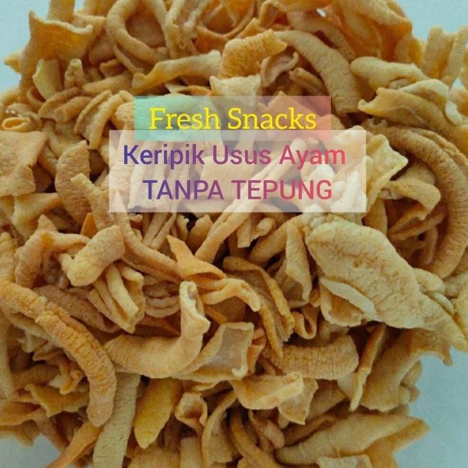 

KERIPIK USUS AYAM 400gr Tanpa Tepung / Kripik Diet Keto FRESH SNACK