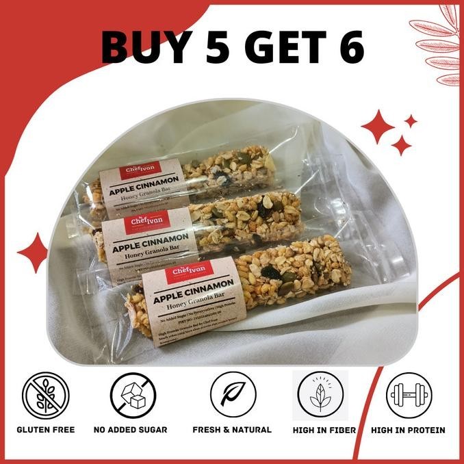 

Granola Bar Snack Sehat Energy Bars Camilan Diet APPLE CINNAMON