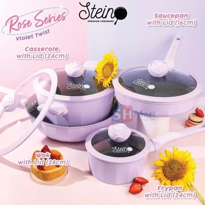 [Ready Stock] Glamour Rose Steincookware 4 In 1 Complete Set Original Stein Cookware