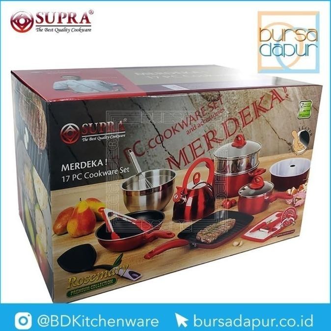[New] Supra Rosemary Non Stick Cookware Set Merdeka 17 Pcs
