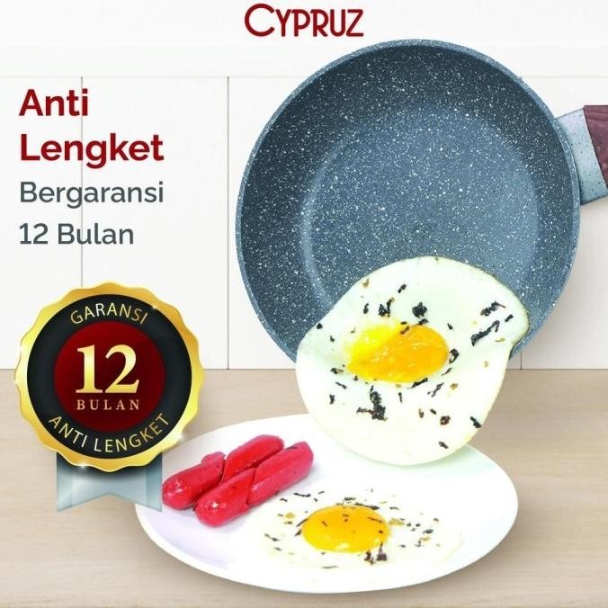 [Promo] Cypruz Cookware Set Grey Marble Series Panci Set Anti Lengket Premium