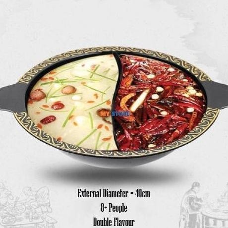 [New] Panci Hotpot 2 Rasa Naga Shabu Shabu Steamboat Hitam Emas Restaurant