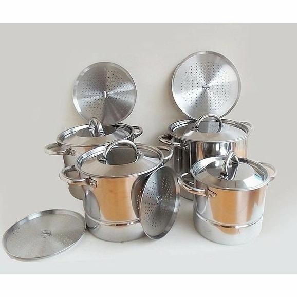 [Ready Stock] Panci Set Kukusan Dandang Steamer Kukus Stainless Serbaguna Besar
