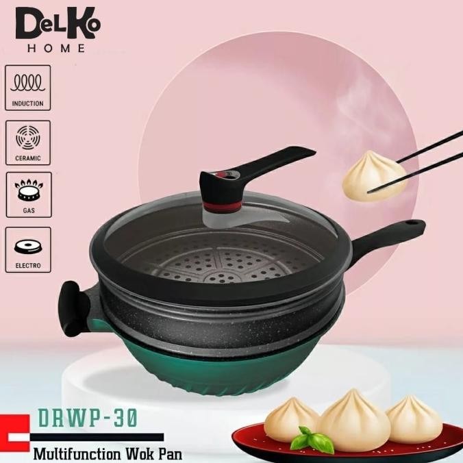 [New] Multi Fungsi Wok Pan / Steamer / Fry Pan Wok Pan Wajan Masak Panci