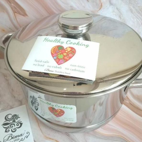[Ready] Panci Steamer / Kukus Langseng Bima 22 Cm Stainless 430 Inox Premium
