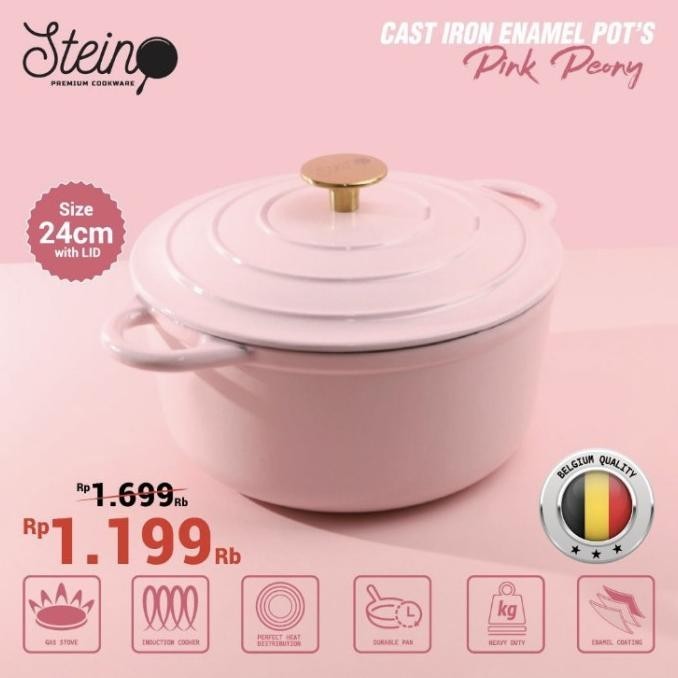 [Ready Stock] Stein Cast Iron Enamel Pot / Panci