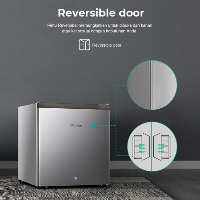 [New] Kulkas Mini Portable Hisense 58L Rr68D4Ign Minibar
