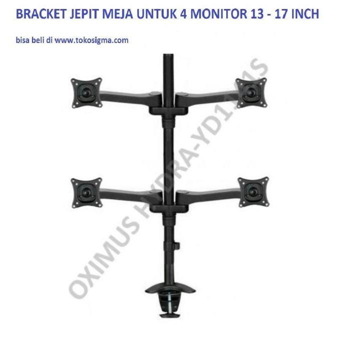 [Ready Stock] Bracket Jepit Meja 4 Lengan Pendek Untuk Monitor Lcd 13-27 In Yd1141S
