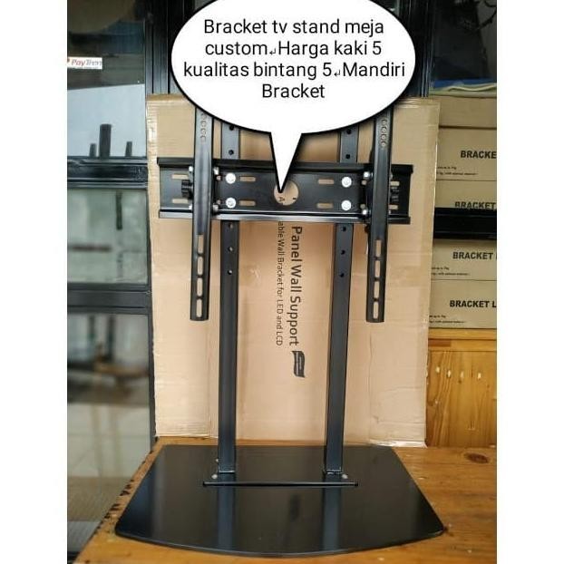 [New] Bracket Tv Stand Meja Dua Tiang Custom Mandiri Bracket