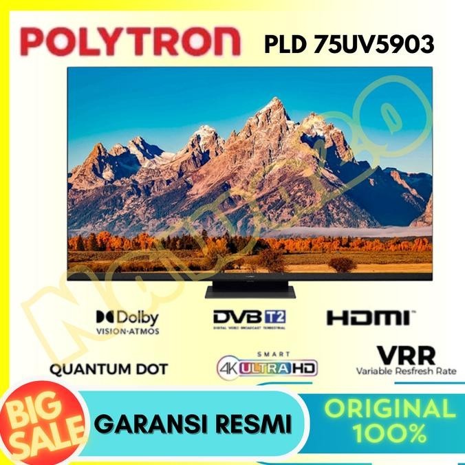 [Ready Stock] Polytron Mini Led Pld 75Uv5903 Smart Tv Pld75Uv5903 Uhd 4K 75Inc