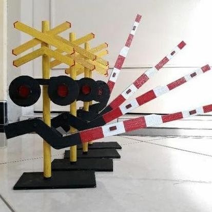 Miniatur Mainan Palang Pintu Kereta Api KAI anak indonesia KTS