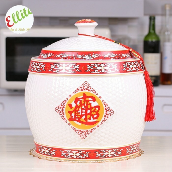 Gra Tempat Beras Keramik Guci Beras Keramik Fengshui