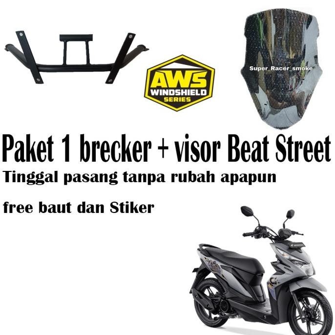 Paket Bracket Visor Windshield Beat Street
