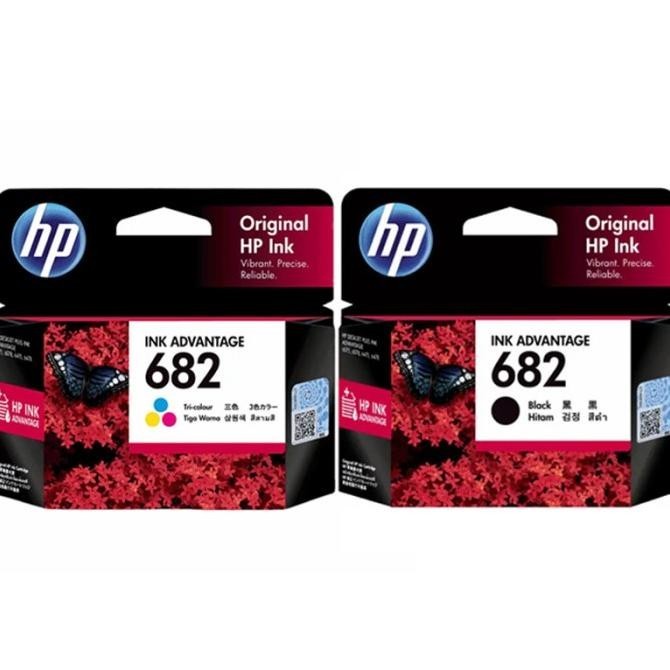 

TERMURAH - Paket tinta hp 682 black+colour original 1 set