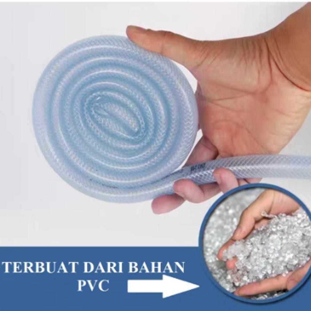 DISKON BINTANG SELANG AIR TRANSPARANT  1/2 5/8 3/4 DAN 1INCH 15 METER / SELANG SERAT BENANG POLYSTER