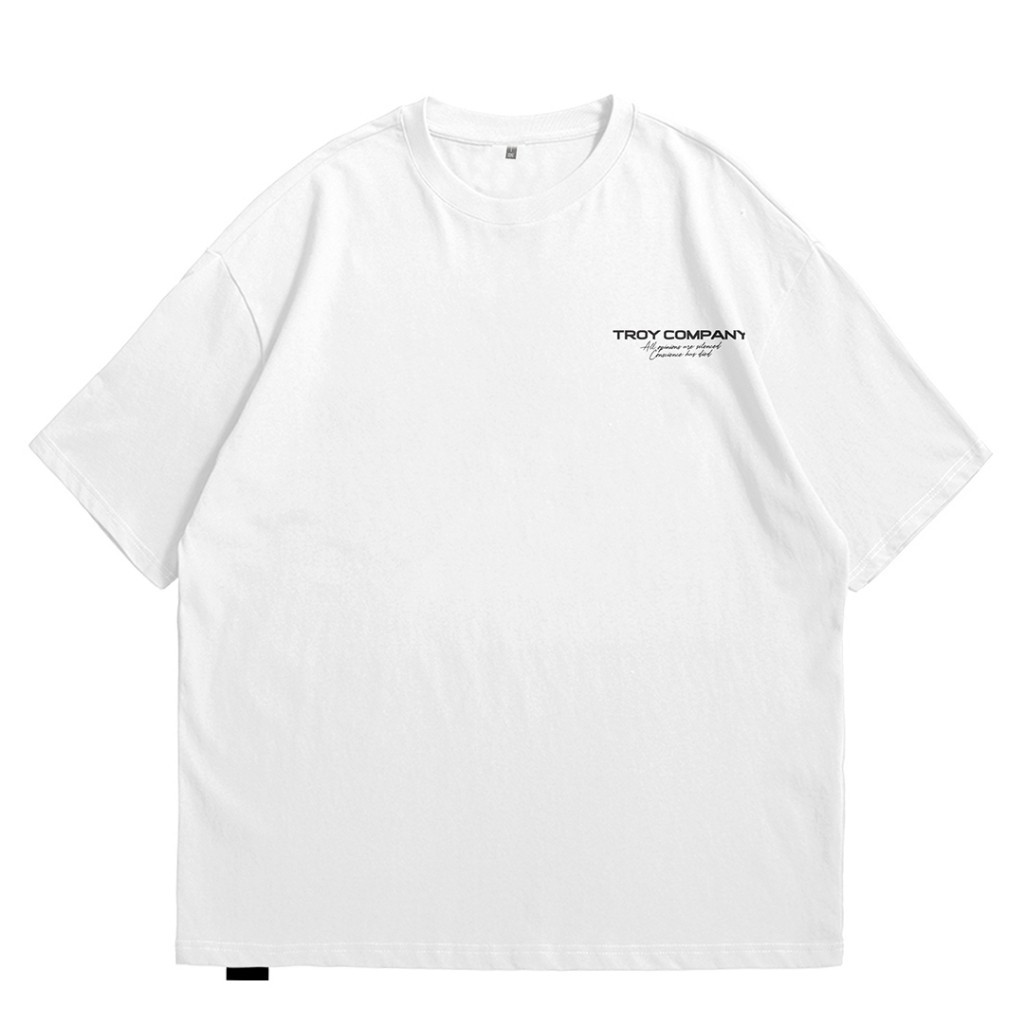 Troy Company Oversize Tshirt White Guidelines - Kaos Oversize Putih Lengan Pendek OVD 2531