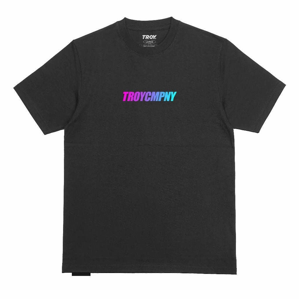 Troy Company Tshirt Black Spotlight Italic - Kaos Pria Lengan Pendek Hitam MT 2473