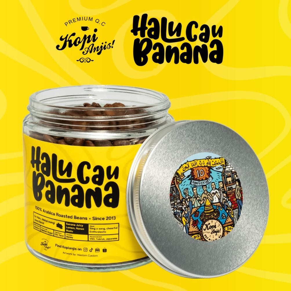 

sd-5 Biji Kopi Arabika Halu Banana 200 gram - Specialty Roast Beans ( Gunung Halu Honey ) Viral