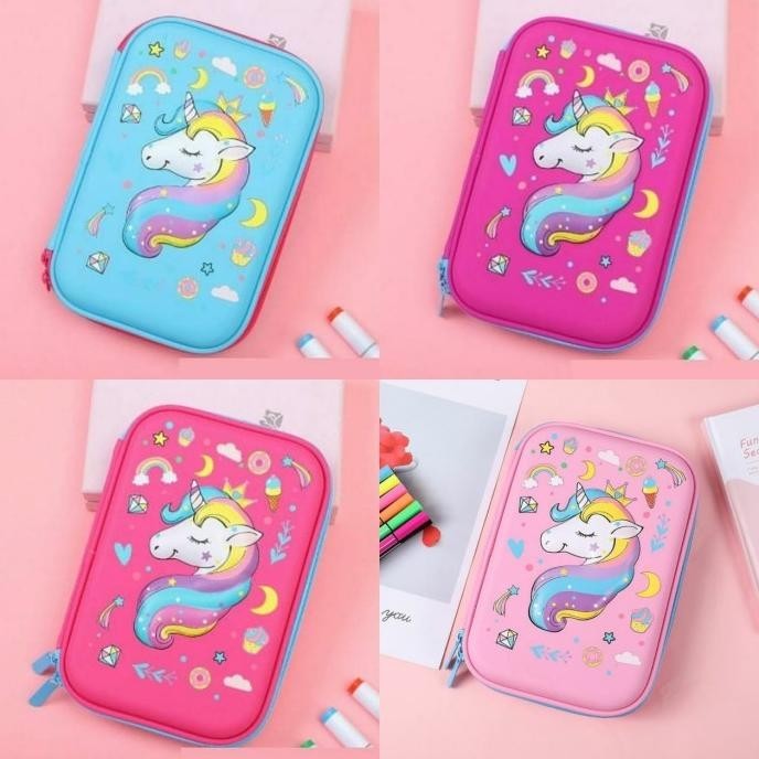 

Kotak Pensil Unicorn Tempat pensil 3D Hardtop Hadiah anak Perempuan