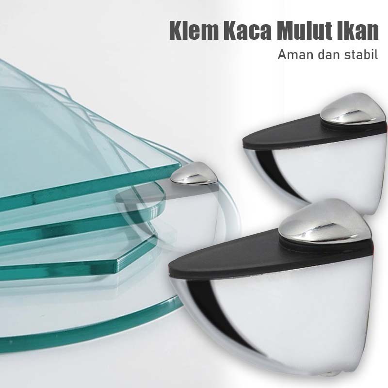 Penjepit Ambalan Kayu Kaca 2pcs Penjepit Kaca Stainless Ambalan Sirip Hiu