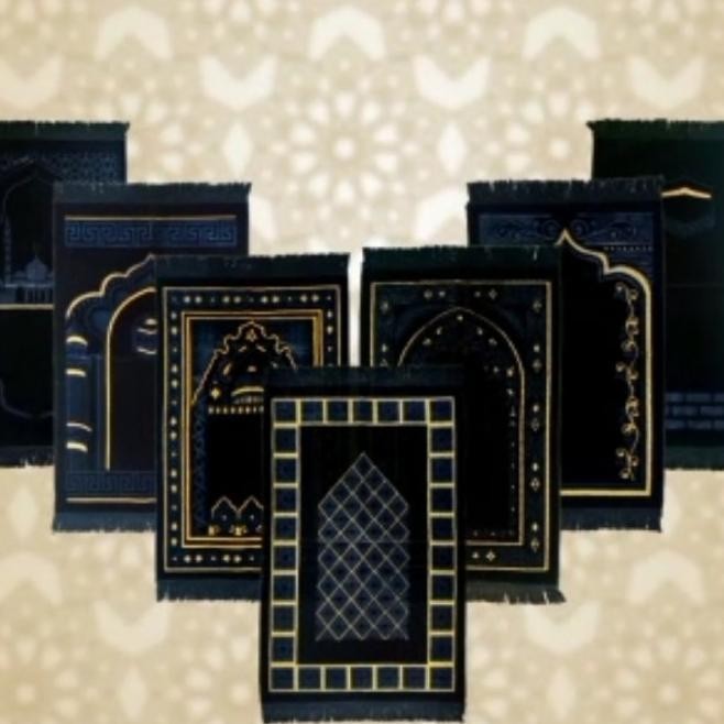 Sajadah Turkey Tebal Hitam / Sajadah Turki Hitam / Sajadah Besar Hitam Tamarinvill