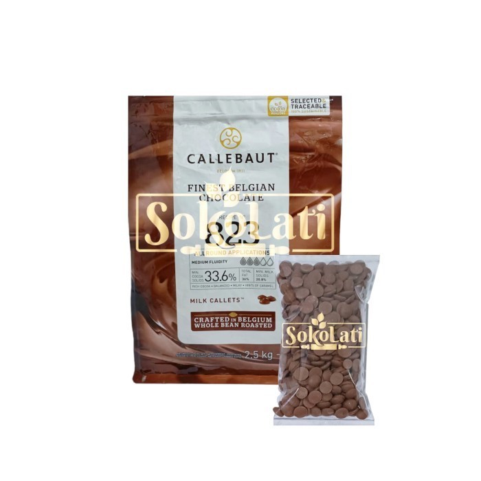 

Ready Callebaut coklat couverture Milk 823, 33.6% repack 250gr