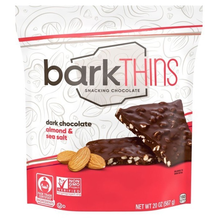 

Ready Bark Thins Dark Chocolate Almond with Sea Salt Snacking 133 gram USA