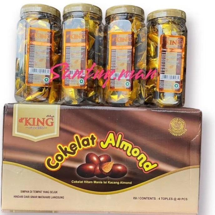 

Ready coklat almond msudalifah1 kardus isi 4 Toples Cokelat Almond