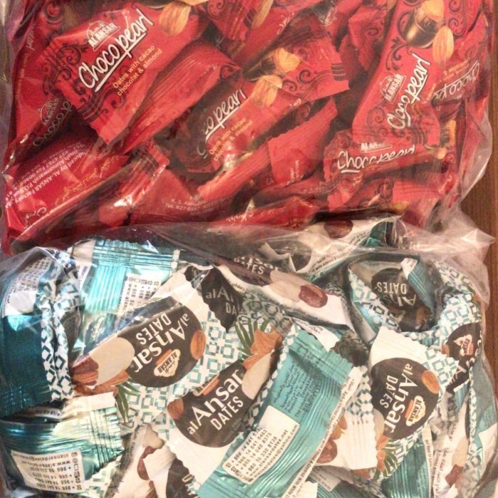

Ready Al-Ansar Chocopearl Kurma Coklat isi almond utuh original Saudi
