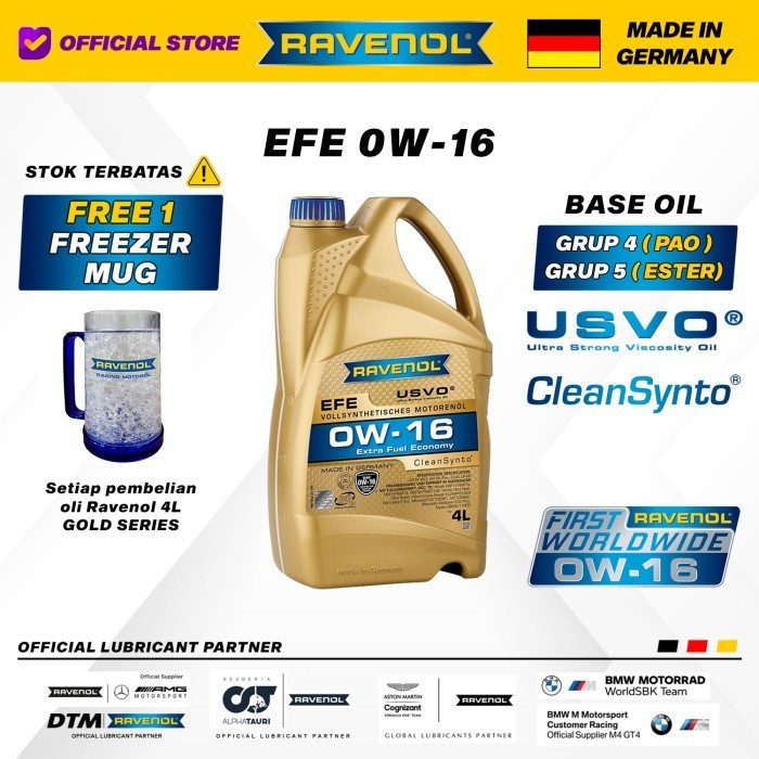 OLI RAVENOL EFE 0W-16 4 LITERAN "MADE IN GERMANY"
