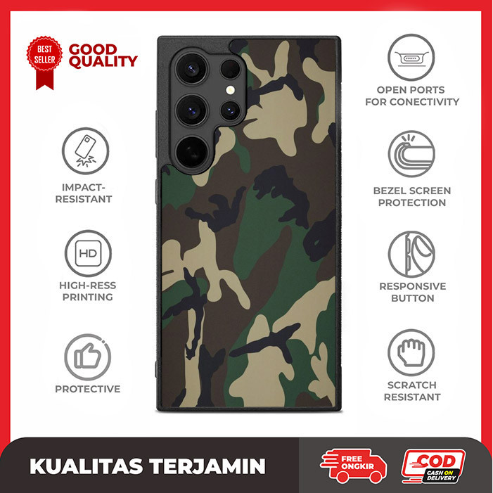 Case Casing Custom Samsung S24 S23 S22 S21 S20 FE Ultra Plus Army AE3060 Hardcase A12