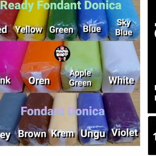 

Fondant Merk Donica / Fondant Kiloan / Pasta Gula / Bahan Hiasan Kue